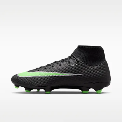 Nike Mercurial Superfly 11 Academy Multi-Ground High-Top Football Boots - Black/Black/Illusion Green