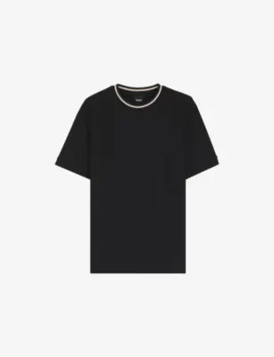 BOSS Striped-Collar Regular-Fit Cotton-Piqué T-Shirt