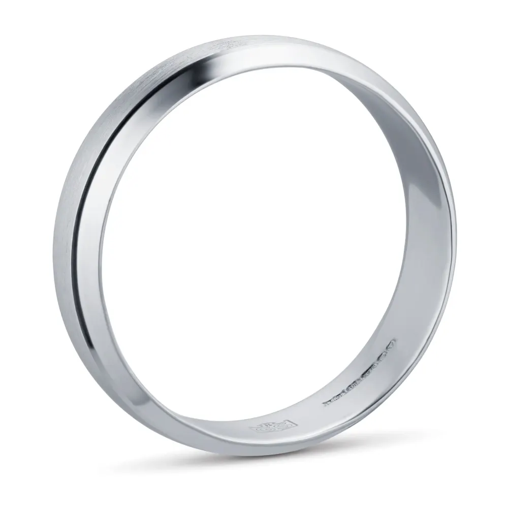 For Him 6mm Gents D Shaped Wedding Band In 9 Carat White Gold detail 3