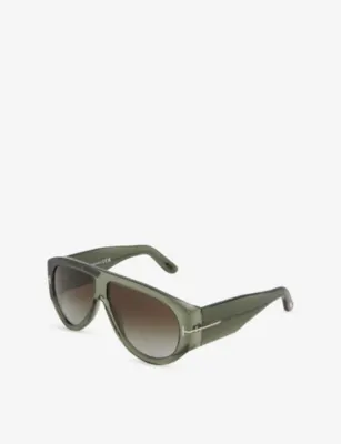 TOM FORD Bronson Pilot Acetate Sunglasses detail 3