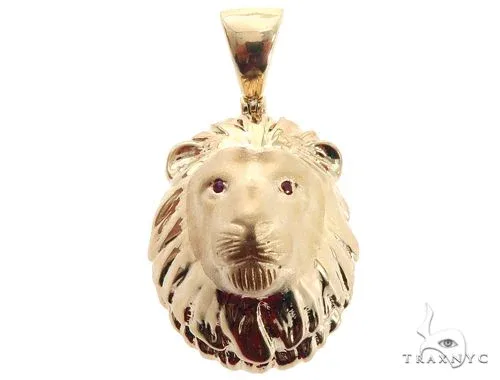 RINA - For Him FACTORY Small Lion Head Pendant with Ruby Eyes 64027 in Rose Gold – Pendant