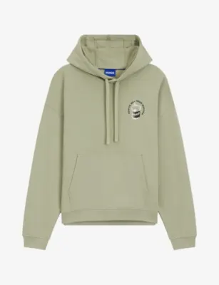 HUGO Branded Matcha Cotton-Jersey Hoody