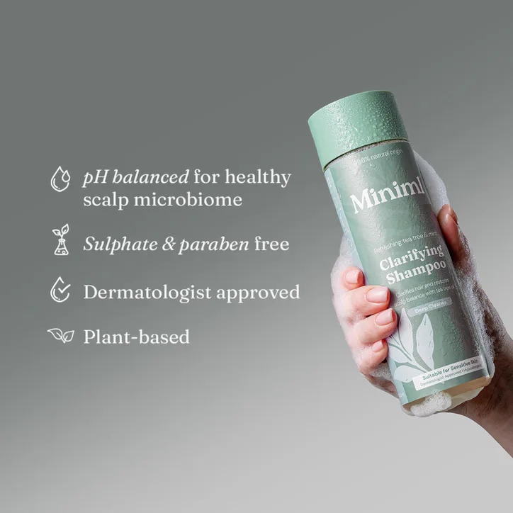 Miniml Clarifying Shampoo for Oily Hair Refreshing Tea Tree & Mint 400ml detail 3