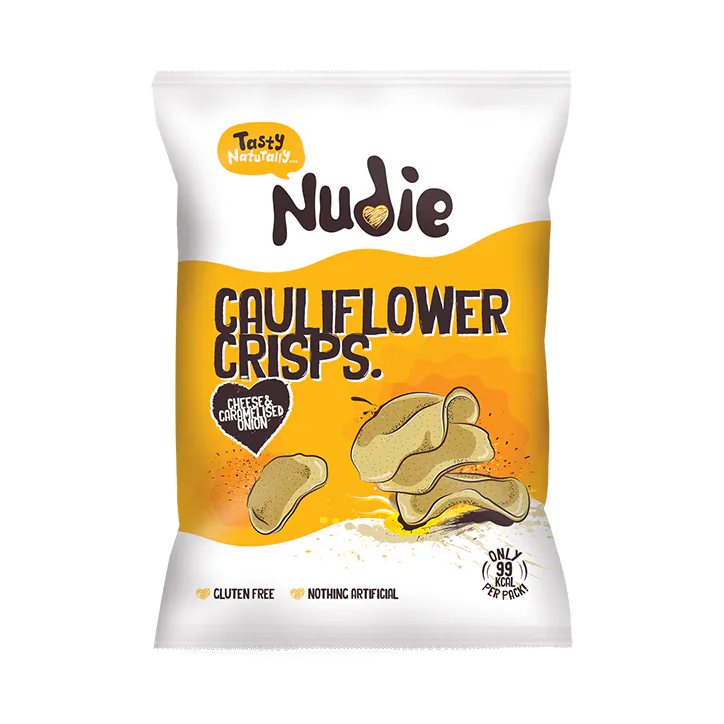 Nudie Snacks Nudie Cheese & Caramelised Onion Cauliflower Crisps 20g