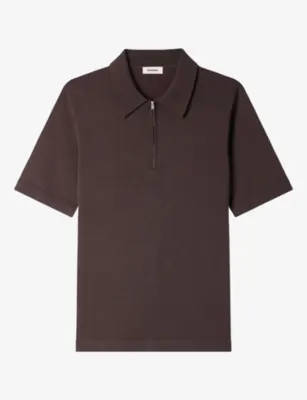 SANDRO Zipped stretch-woven polo shirt - LIGHT YELLOW detail 2