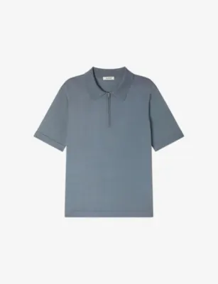 SANDRO Zipped stretch-woven polo shirt - LIGHT YELLOW detail 3