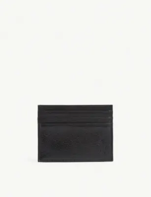POLO RALPH LAUREN Logo-debossed pebbled-leather cardholder - BLACK