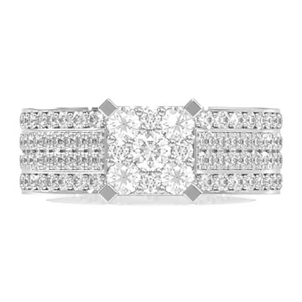 For Him Round Cluster Halo Engagement Ring in Rose Gold / VS / Lab Grown Diamond – Ring