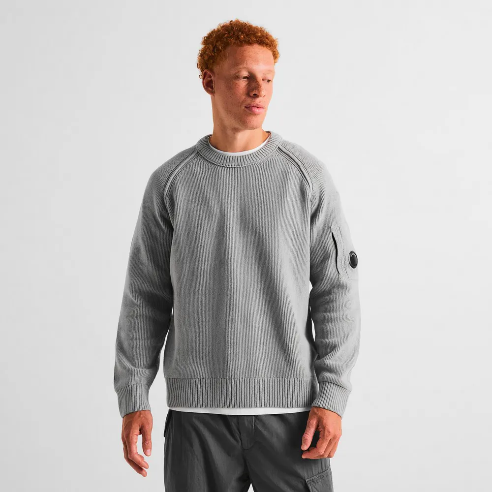 CP Company Men's Chenille Cotton Crew-Neck Jumper detail 3
