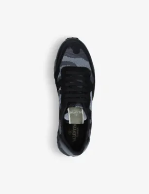 VALENTINO GARAVANI Rockrunner camouflage-print leather trainers - EUR 42 / 8 UK MEN in BLK/GREY, additional product view 2