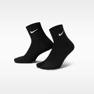 Nike Everyday Plus 'Rift' Lightweight Split-Toe Ankle Socks - Black/White