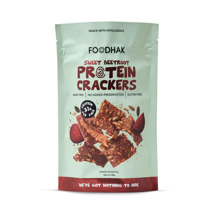 FOODHAK Sweet Beetroot Protein Crackers