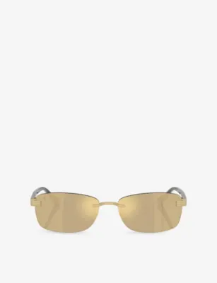 FERRARI FH1029TD Rectangle-Frame Metal Sunglasses