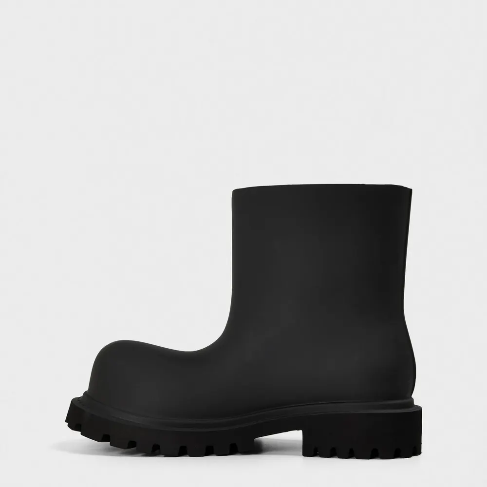 Balenciaga Men's Minimalist Flat Ankle Boots in Black, additional product view 2