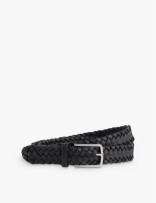 BOTTEGA VENETA Braided brand-debossed leather belt - 34