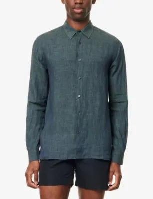 ORLEBAR BROWN Justin Long-Sleeve Linen Shirt detail 3