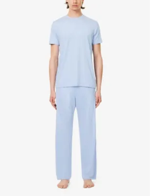 DEREK ROSE Basel relaxed-fit stretch-woven pyjama bottoms detail 2