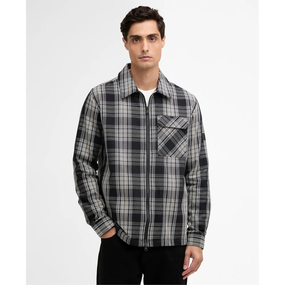 Barbour International Mens Seafileld Overshirt in Black BK11, additional product view 2