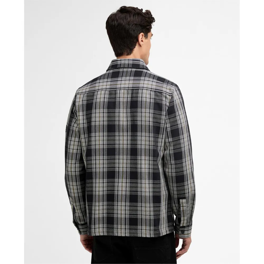 Barbour International Mens Seafileld Overshirt in Black BK11, additional product view 3