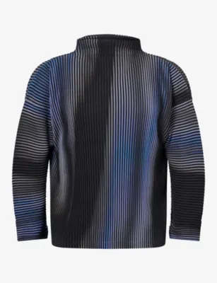HOMME PLISSE ISSEY MIYAKE Blend Of Lights Knitted Top in 72-blue – Mens | Tops & t-shirts | Sweatshirts