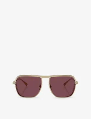 FERRARI FH1014T Square-Frame Metal Sunglasses
