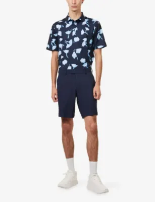 G/FORE Blurred Floral Print Woven Polo T-Shirt detail 2