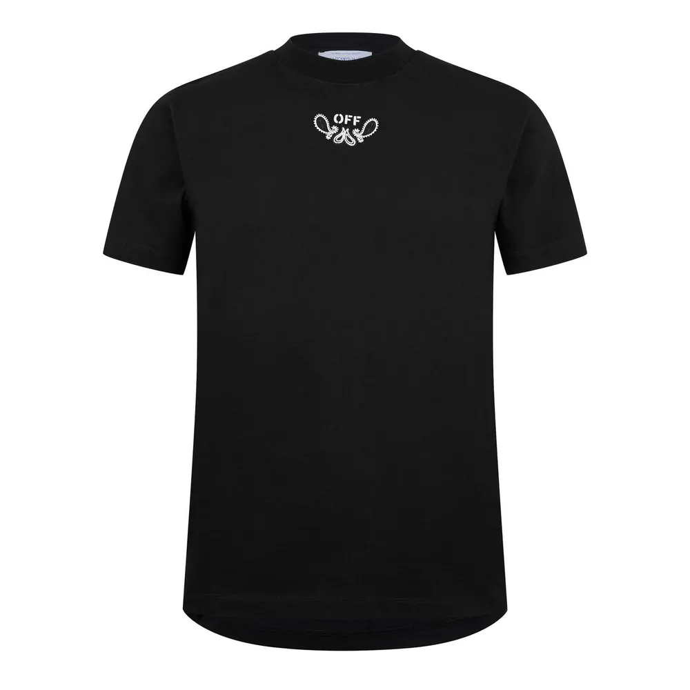 Off White Men's Bandanna Skate Cotton Crew Neck T-Shirt