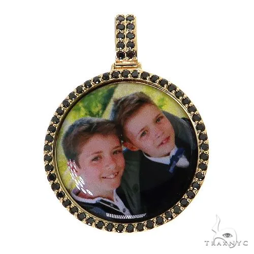 RINA - SUNNY 2 2 Row Black Diamond Photo Pendant 68600 in Yellow Gold – Pendant