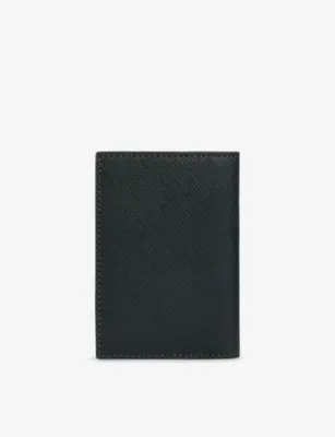 SANDRO Logo-Embossed Reconstituted Faux Leather Card Holder - Noir / Gris - 1SIZE detail 3