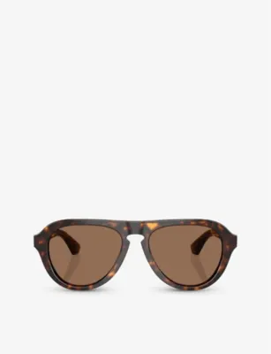 BURBERRY BE4437U Pilot-Frame Acetate Sunglasses