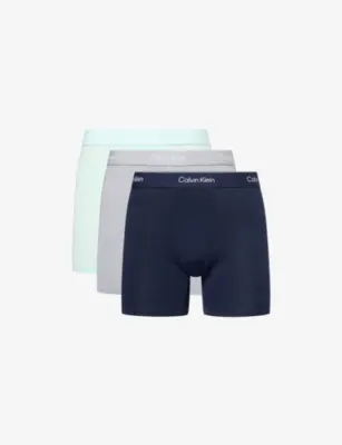 CALVIN KLEIN Icon Pack of Three Stretch-Cotton Boxer Briefs