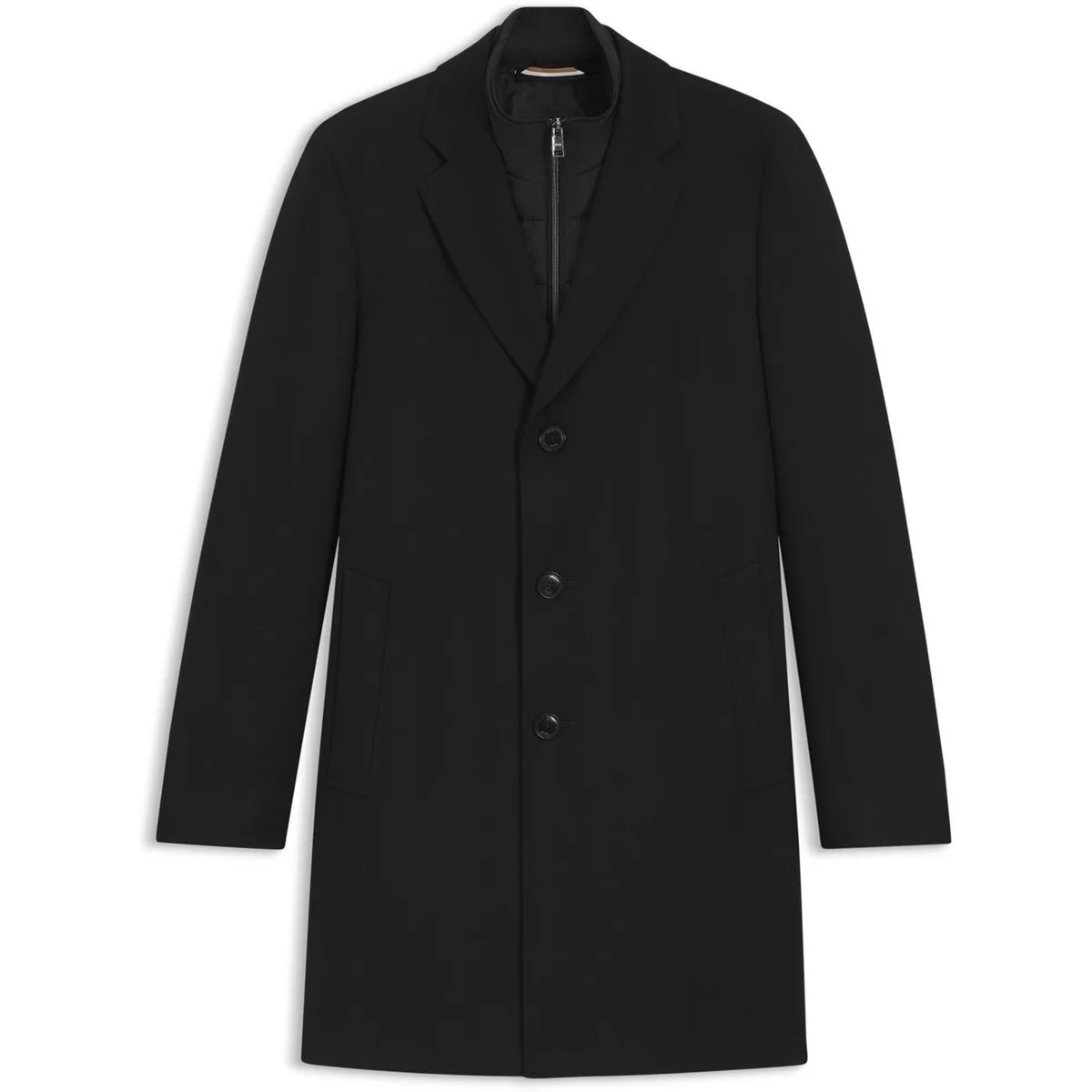 Boss Men's BOSS Hybrid Black Long Sleeve Overcoat