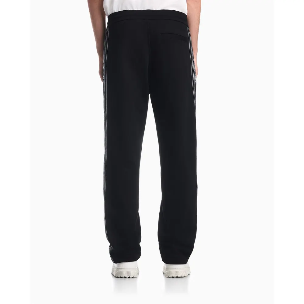 Emporio Armani Men's Open Hem Fleece Striped Joggers detail 2