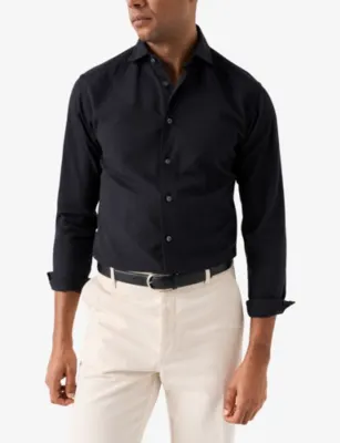 ETON Long-Sleeved Slim-Fit Denim Shirt in BLACK, additional product view 2