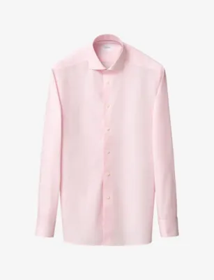ETON End-on-End Breeze Slim-Fit Cotton-Poplin Shirt - ORANGE in ORANGE, additional product view 2
