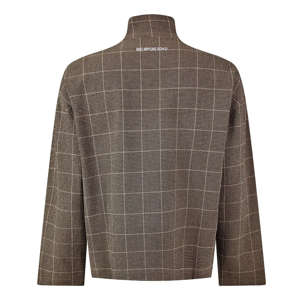 MKI MIYUKI ZOKU Men's Check Track Overshirt detail 2
