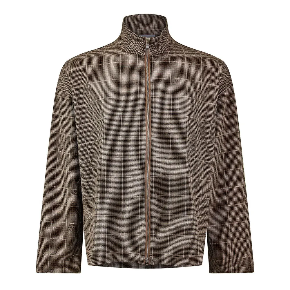 MKI MIYUKI ZOKU Men's Check Track Overshirt