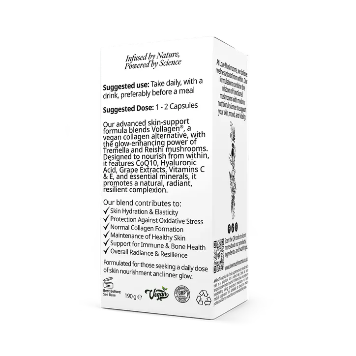 Love Mushrooms VEGAN COLLAGEN BEAUTY 4000MG 60 CAPSULES, additional product view 2