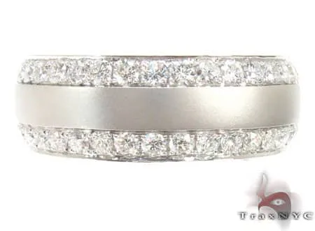 RINA - For Him FACTORY Dual Row Mens White Gold Wedding Ring 18515 in Rose Gold / 8 – Ring