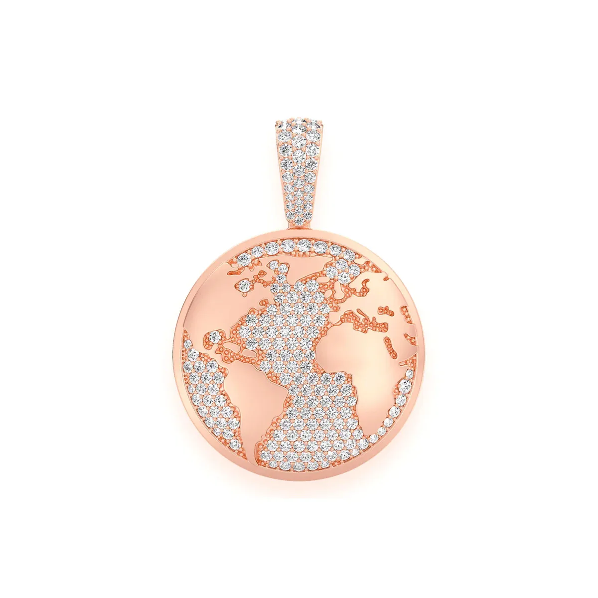 For Him World Globe Diamond Pendant in Rose Gold / Natural Diamond – Pendant