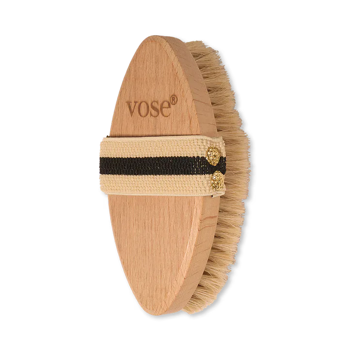 Vose 100% Horse Hair Dry Body Brush - Lotus detail 2