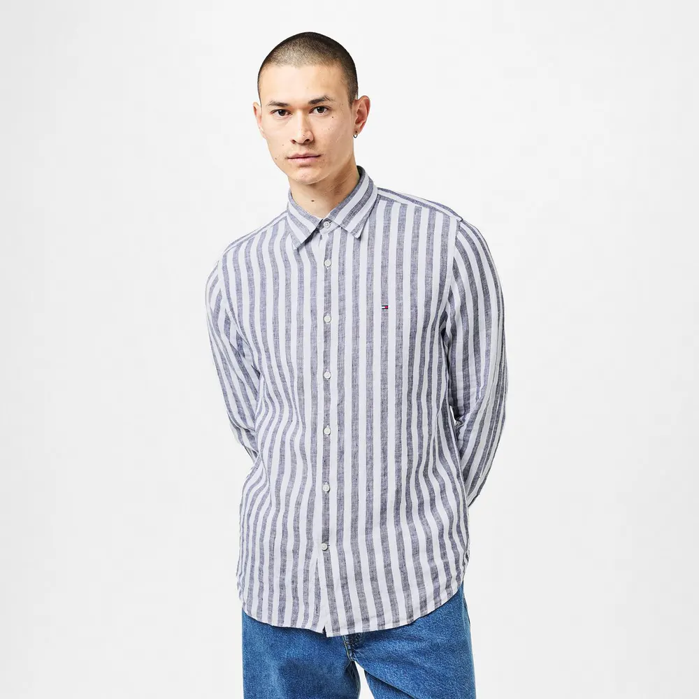 Tommy Hilfiger Men's Bengal Stripe Long-Sleeve Patterned Shirt detail 2