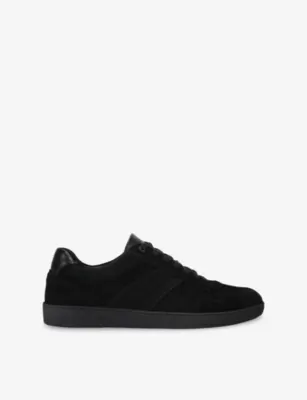 KURT GEIGER LONDON Lloyd Drench Suede Trainers - EUR 40 / 6 UK MEN in BLACK – Mens | Trainers | Lace up trainers