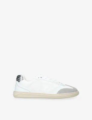 VERSACE Logo-Plaque Leather Trainers - EUR 42 / 8 UK MEN in WHITE/OTH – Mens | Trainers | Lace up trainers