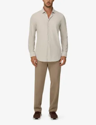 BOGGI MILANO Slim-Fit Long-Sleeved Stretch-Woven Shirt detail 2