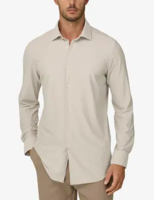 BOGGI MILANO Slim-Fit Long-Sleeved Stretch-Woven Shirt detail 3