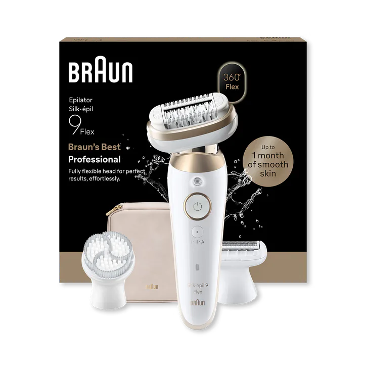 BRAUN Silk·épil 9 Flex, Wet & Dry Epilator, Lasting Smooth Skin, 9-060 3D, Gold detail 2