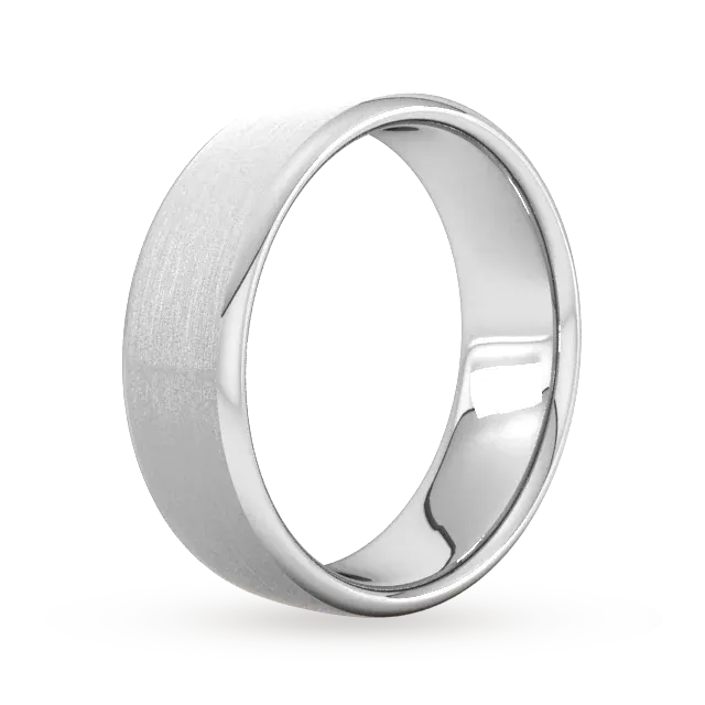 For Him 7mm Slight Court Standard Matt Finished Wedding Ring In 18 Carat Yellow Gold detail 2