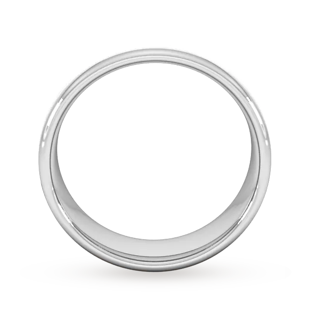 For Him 7mm Slight Court Standard Matt Finished Wedding Ring In 18 Carat Yellow Gold detail 3
