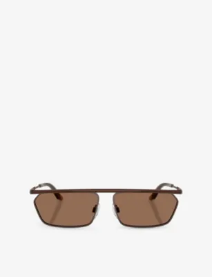 DOLCE & GABBANA DG2327 Rectangle-Frame Metal Sunglasses